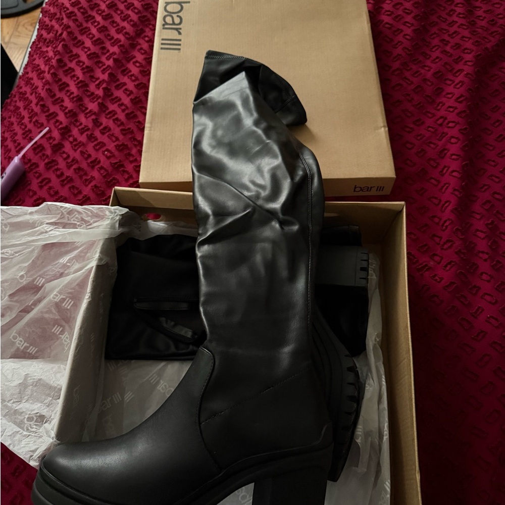 Bar III Women's Black Knee-High Boots